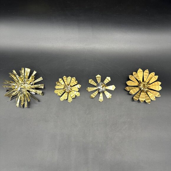 Vintage Atomic Flower Christmas Ornaments Aluminum Handmade Mid Century Modern - Picture 2 of 8